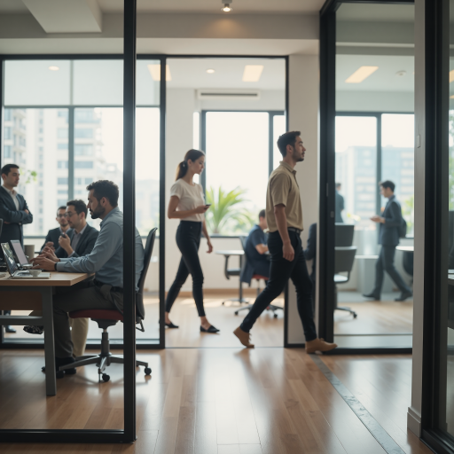 团队成员工作场景，专业人员正在认真工作，办公环境整洁有序，体现专业素养